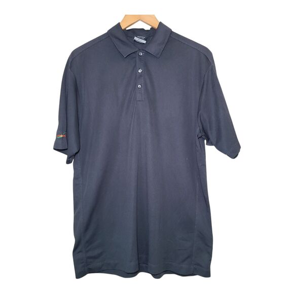 Nike Golf Dri Fit Polo Shirt Men's Size Large Gray With Company Logo SS - Picture 1 of 6